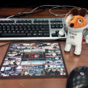 Nice mousepads at the Mission Control Center at JSC