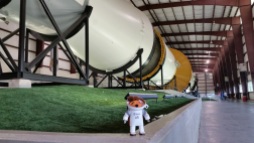 Posing with the GIGANTIC Saturn V